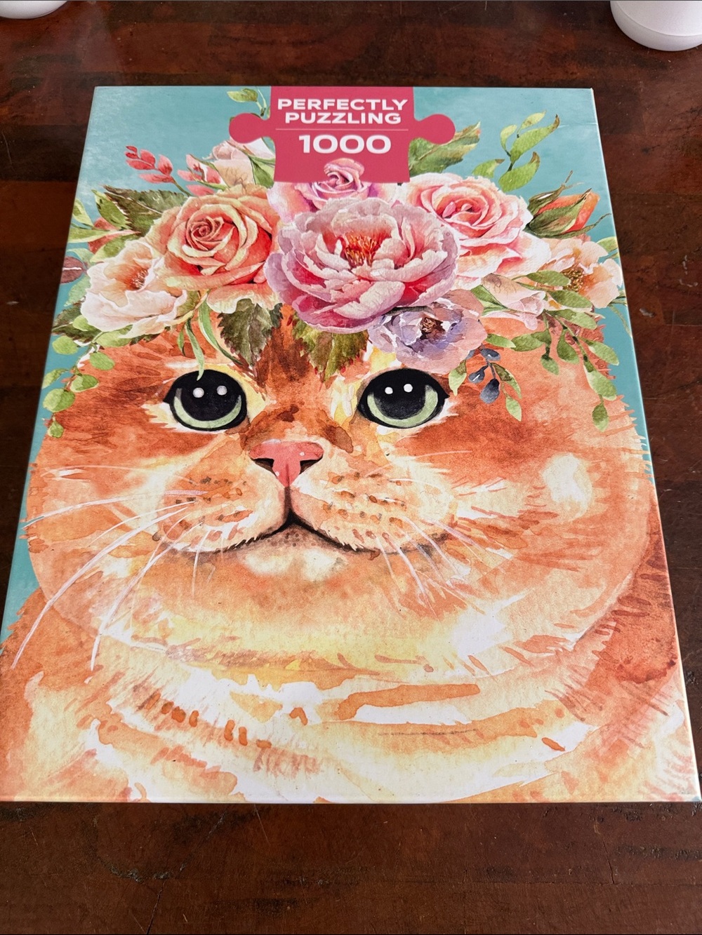 1000-Piece Cat Puzzle - Floral Crown (Orange)